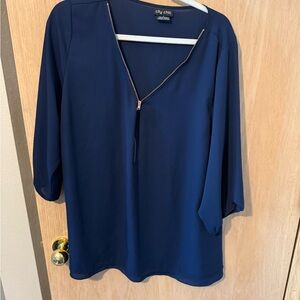 City Chic Women's Navy Top
